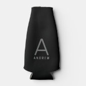 Personalisiertes, modernes Einfach-Schwarz-Grau-Mo Flaschenkühler (Vorderseite)