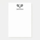 Personalisiertes, modernes einfaches Tennis Post-it Klebezettel (Vorderseite)