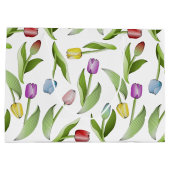 Personalisiertes, modernes, farbenfrohes Muster Große Geschenktüte (Rückseite)