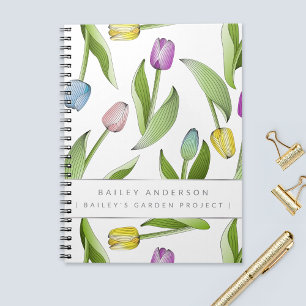 Personalisiertes modernes farbenfrohes Tulpen-Blum Notizblock