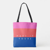 Personalisiertes modernes Farbfeldmuster Tasche (Rückseite)