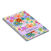 Personalisiertes, modernes, florales Muster Notizblock (Rechte Seite)