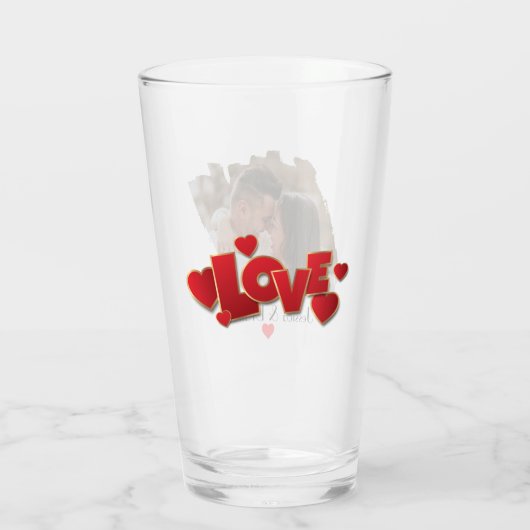 Personalisiertes modernes Foto Bierglas - Einmalig Glas (Rückseite)