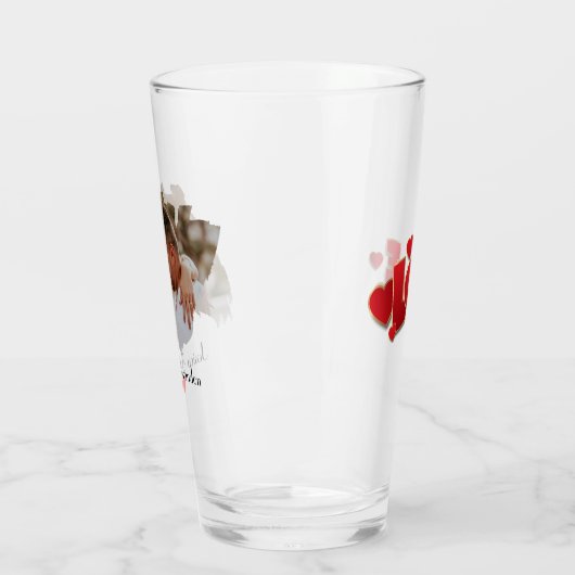 Personalisiertes modernes Foto Bierglas - Einmalig Glas (Links)