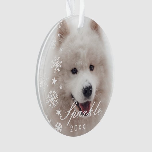 Personalisiertes modernes Foto für Haustiere mit S Ornament (Vorderseite)