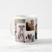 Personalisiertes modernes Fotocollage-Geschenk Kaffeetasse (Vorderseite Links)