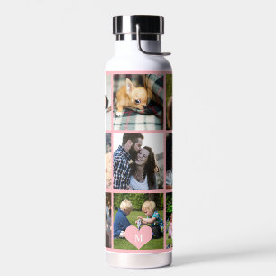 Personalisiertes modernes Fotocollagen-Monogramm i Trinkflasche