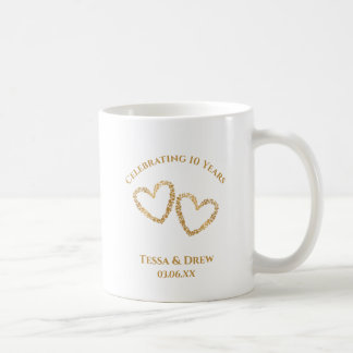 Personalisiertes modernes Geschenk zum 10. Hochzei Kaffeetasse