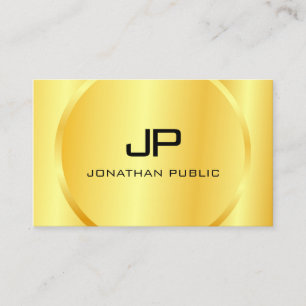 Personalisiertes, modernes Gold Look Monogram Eleg Visitenkarte