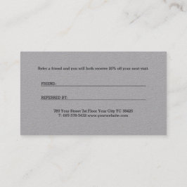 Personalisiertes, modernes Grau-Monogramm Empfehlungskarte