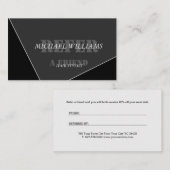 Personalisiertes, modernes Grau-Monogramm Empfehlungskarte (Vorne/Hinten)