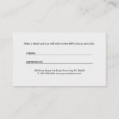 Personalisiertes, modernes Grau-Monogramm Empfehlungskarte (Rückseite)