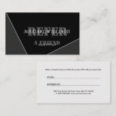 Personalisiertes, modernes Grau-Monogramm Empfehlungskarte (Vorne/Hinten)