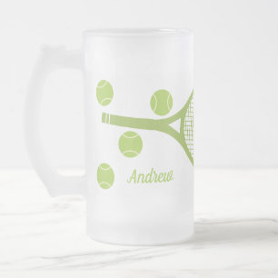 Personalisiertes, modernes Green Tennis Ball Racke Mattglas Bierglas