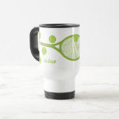 Personalisiertes, modernes Green Tennis Ball Racke Reisebecher (Vorderseite Links)