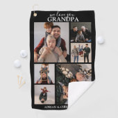 Personalisiertes modernes Großvater | 6 Foto Golfh Golfhandtuch (Insitu)