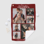 Personalisiertes modernes Großvater | 6 Foto Golfh Golfhandtuch (Insitu)