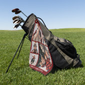 Personalisiertes modernes Großvater | 6 Foto Golfh Golfhandtuch (Gras)