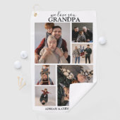 Personalisiertes modernes Großvater | 6 FOTO Golfhandtuch (Insitu)