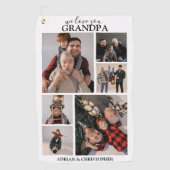 Personalisiertes modernes Großvater | 6 FOTO Golfhandtuch (Vorderseite)