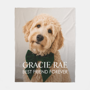Personalisiertes modernes Haustier-Foto von Hund Fleecedecke