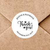 Personalisiertes modernes Hochzeitsskript Vielen D Runder Aufkleber