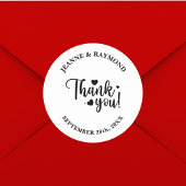 Personalisiertes modernes Hochzeitsskript Vielen D Runder Aufkleber