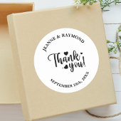 Personalisiertes modernes Hochzeitsskript Vielen D Runder Aufkleber