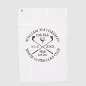 Personalisiertes modernes klassisches Loch in eine Golfhandtuch (Vorderseite)