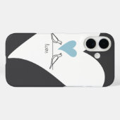 Personalisiertes modernes Liebesgeburten Blaues He Case-Mate iPhone Hülle (Rückseite (Horizontal))