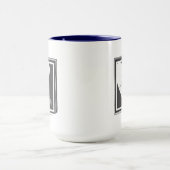 Personalisiertes modernes Liebesgeburten Blaues He Tasse (Zentrum)