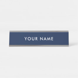 Personalisiertes modernes minimalistisches Blau Pr Schreibtischnamensplakette