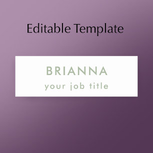 Personalisiertes modernes minimalistisches Salbeig Namensschild