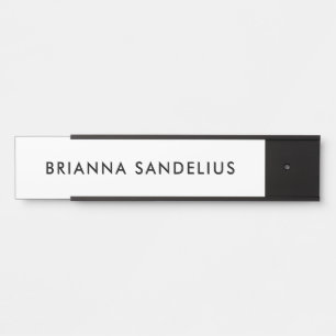 Personalisiertes modernes minimalistisches schwarz türschild