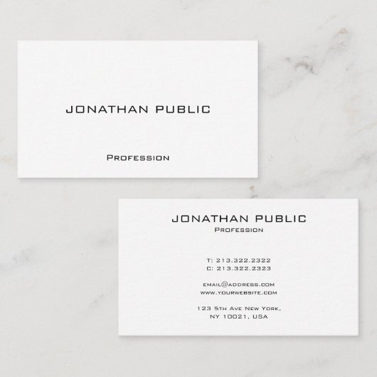 Personalisiertes, modernes Minimalistisches Signat Visitenkarte (Vorne/Hinten)