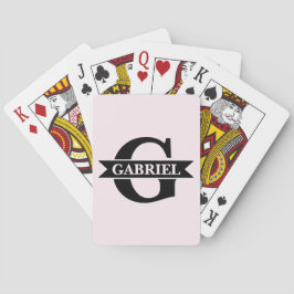Personalisiertes modernes Monogramm Name mittelrot Spielkarten