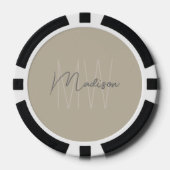 Personalisiertes modernes Monogramm Pokerchips (Vorderseite)