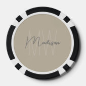 Personalisiertes modernes Monogramm Pokerchips (Rückseite)