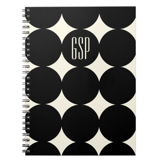 Personalisiertes modernes Monogramm-Punkt, persona Notizblock (Vorderseite)