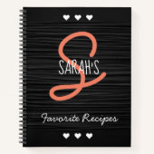Personalisiertes, modernes Monogramm-Rezept Notizblock (Vorderseite)