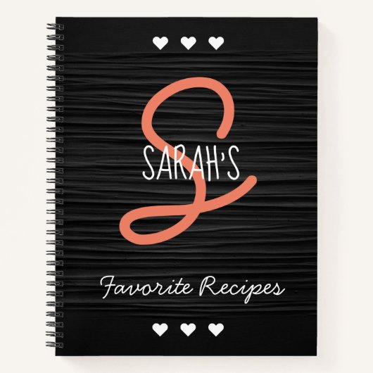 Personalisiertes, modernes Monogramm-Rezept Notizblock (Vorderseite)
