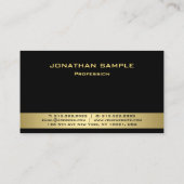 Personalisiertes, modernes Monogramm-Schwarzes Gol Visitenkarte (Rückseite)