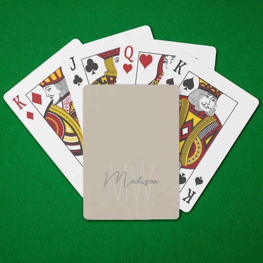Personalisiertes modernes Monogramm Spielkarten