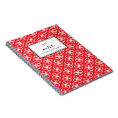 Personalisiertes, modernes Muster in Rot und Weiß Notizblock (Rechte Seite)