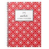 Personalisiertes, modernes Muster in Rot und Weiß Notizblock (Vorderseite)