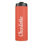 Personalisiertes modernes Orange Thermosbecher (Vorderseite)