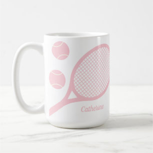 Personalisiertes, modernes Pastell Pink Tennis Bal Kaffeetasse