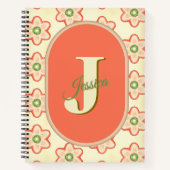 Personalisiertes modernes Retro-Monogramm-Notebook Notizblock (Vorderseite)