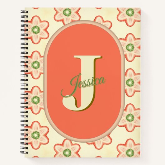 Personalisiertes modernes Retro-Monogramm-Notebook Notizblock (Vorderseite)