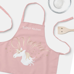 Personalisiertes modernes rosa magisches Einhorn Schürze